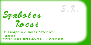 szabolcs kocsi business card